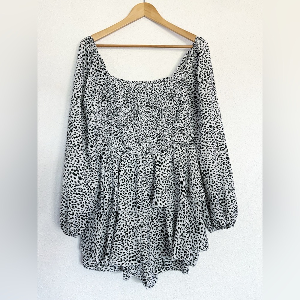 Simplee Plus Leopard Print Romper Size 1X - Picture 2 of 13